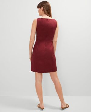 Linen Blend Button-Down Dress