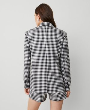 The Petite Longline Blazer in Gingham
