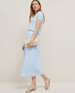 Petite Wavy Stitch Midi Skirt