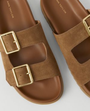 Weekend Collection Double Buckle Suede Sport Sandals