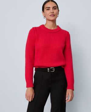 Shoulder Detail Crew Neck Sweater