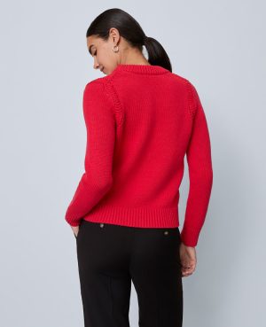 Shoulder Detail Crew Neck Sweater