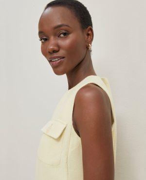 Petite Button Pocket Shift Dress