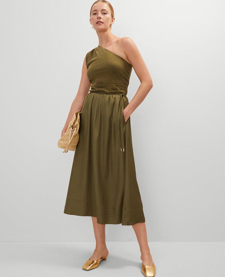 Petite Side-Tie Midi Skirt