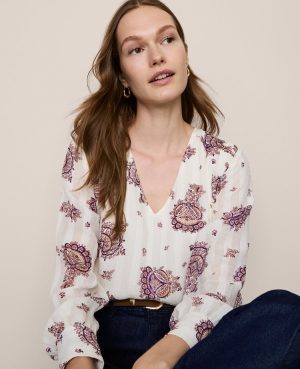 Paisley V-Neck Popover
