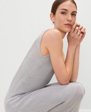 Petite Scoop Neck Metallic Dress