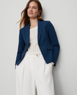 The Shorter One Button Blazer in Fluid Crepe