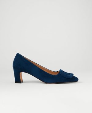 Suede Buckle Pump
