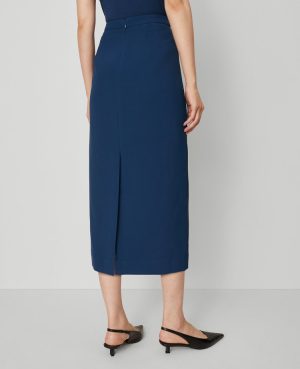 Column Midi Skirt in Fluid Crepe