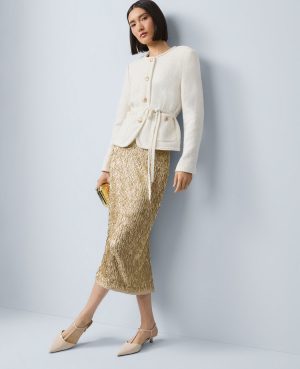 Petite Tweed Belted Jacket