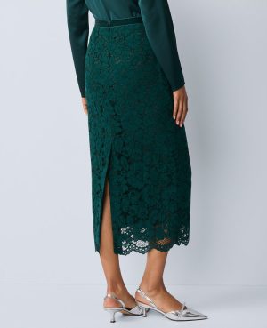 Petite Lace Column Midi Skirt