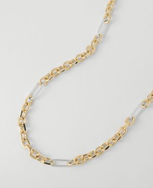 Mixed Metal Chain Link Necklace