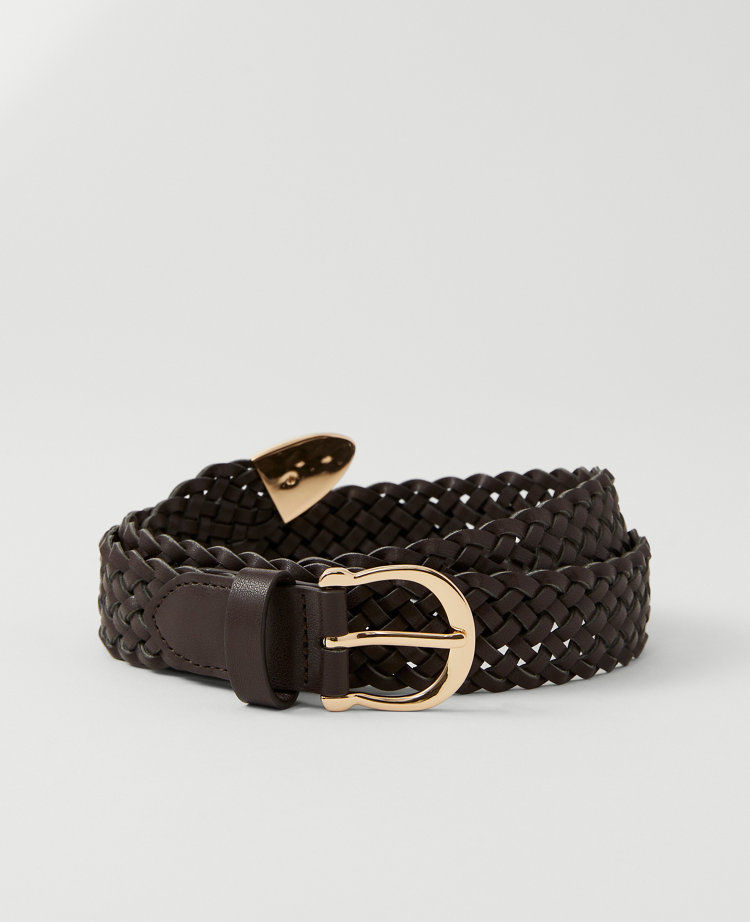 Round Buckle Braided Belt