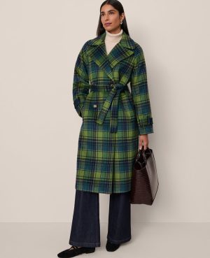 Plaid Trench Coat