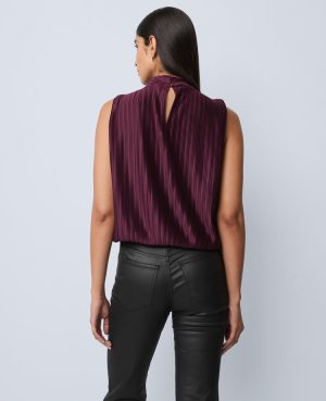 Petite Mock Neck Bubble Hem Top