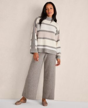 Haven Well Within Cashmere Striped Mockneck Sweater