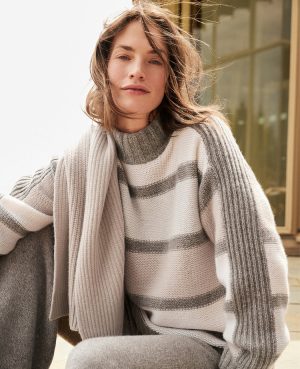 Haven Well Within Cashmere Striped Mockneck Sweater