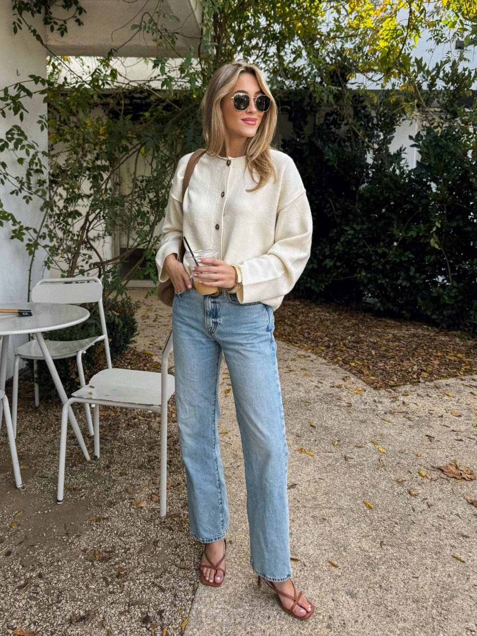 Stevie Button Knit Sweater in Cream