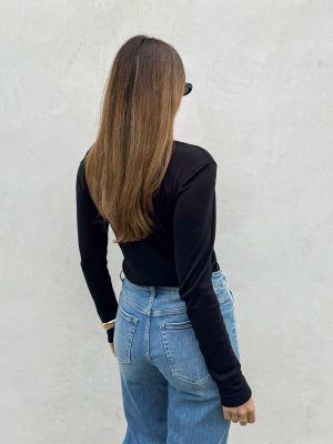 Oraya Button Down Sweater in Black