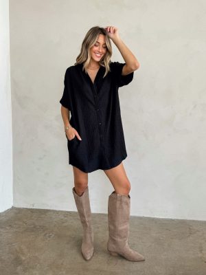 Sienna Textured Shirt Dress