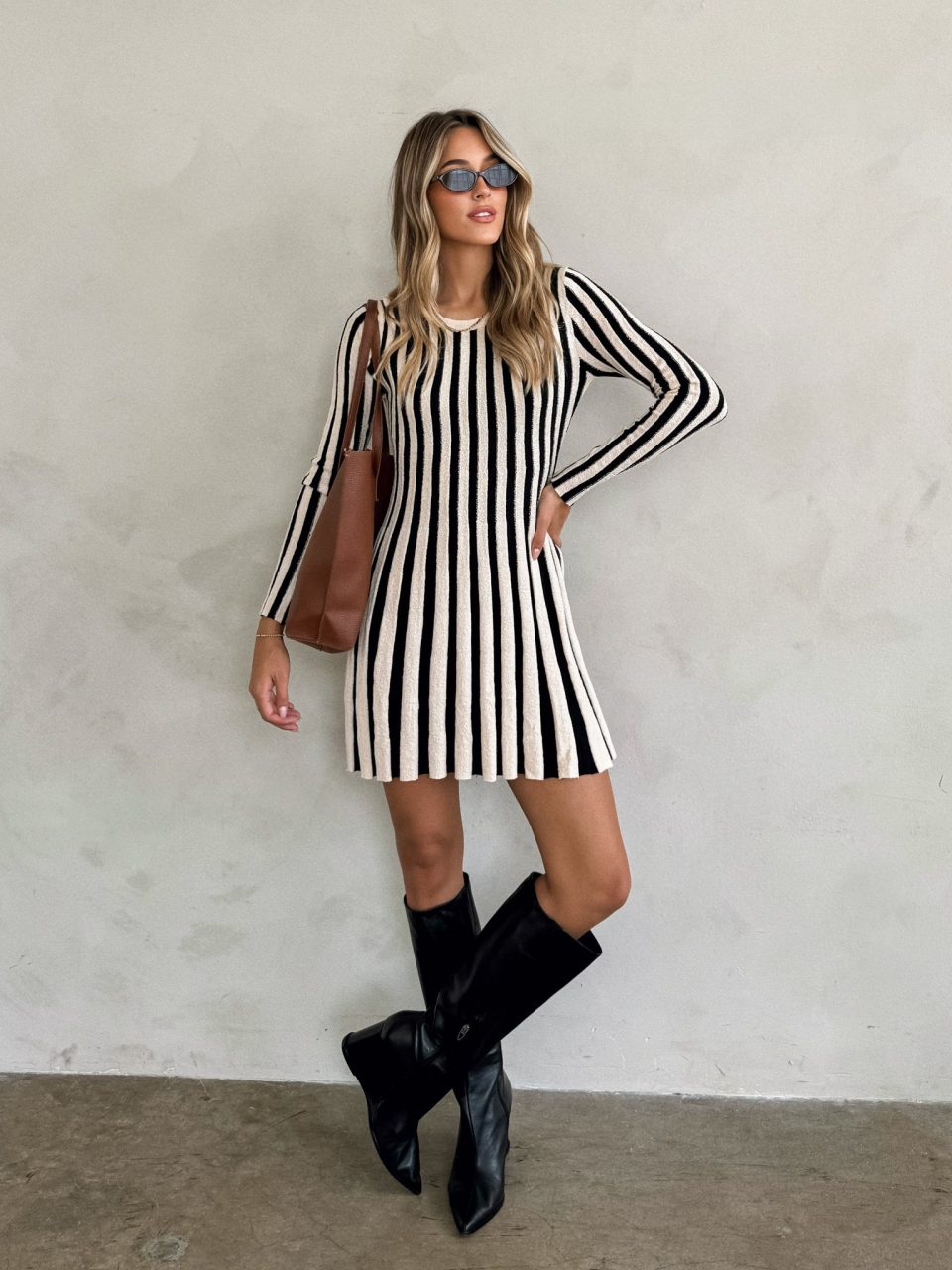 Gianna Stripe Knit Mini Dress