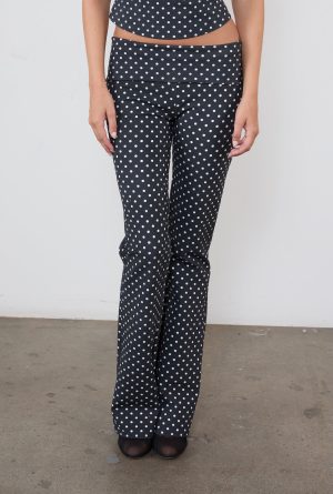 ALBA PANT – BLACK AND WHITE POLKA DOT
