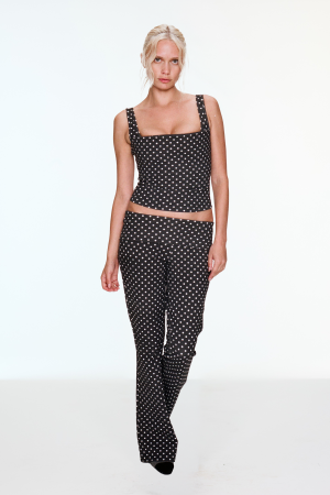 ALBA PANT – BLACK AND WHITE POLKA DOT