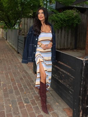 Luca Stripe Knit Maxi Dress